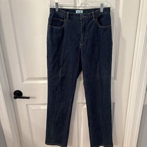 Sigrid Olsen Jeans Women's Size 8 Blue‎ Denim Straight Leg Stretch Dark Trad Mom